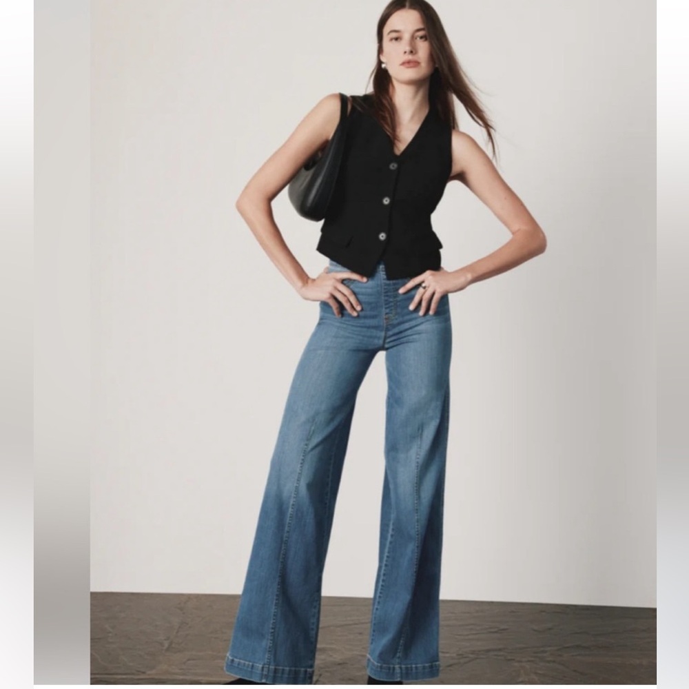 SPANX Blue Flare & Wide Leg Jeans - Picture 4 of 13